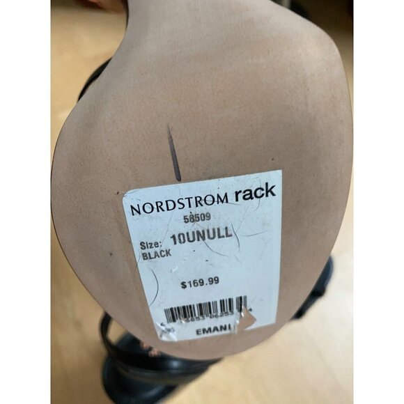 BLACK suede Studio "Emani" BNWT black strappy platform heels women NEW - Picture 8 of 10